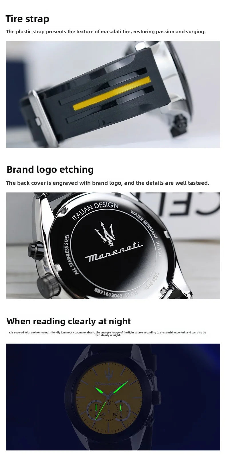 High Quality Maserati Trend Fashion Personality Explorer Series Multifunctional Chronograph High Quality Men's Watch