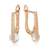 New 14K Rolled Rose Gold AAA Emerald Zircon Crystals Luxury Round Crystal Earrings For Women -  Fine Jewellery