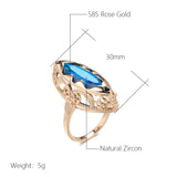Awesome Horse Eye Design Filled 14K Rose Gold AAA Zircon Crystal Unique Ethnic Rings for Women Daily Fine Jewellery