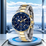 Maserati Original Green Water Ghost Trend Sports Watch Europe and America Style Authentic Quartz Wristwatch