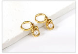 New Imitation Pearls Drop Hoop Earrings for Women Girls -  Stainless Steel Irregular Oval Shape Fashion Gifts - The Jewellery Supermarket