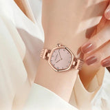 Luxury Elegant Brand Original Quartz Ladie's Watch Fashion Geometric Stainless Steel Mesh Belt Sports Watches