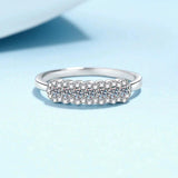 Champagne and White Colour Full Moissanite Diamonds Rings for Women 925 Sterling Silver Wedding Engagement Jewellery