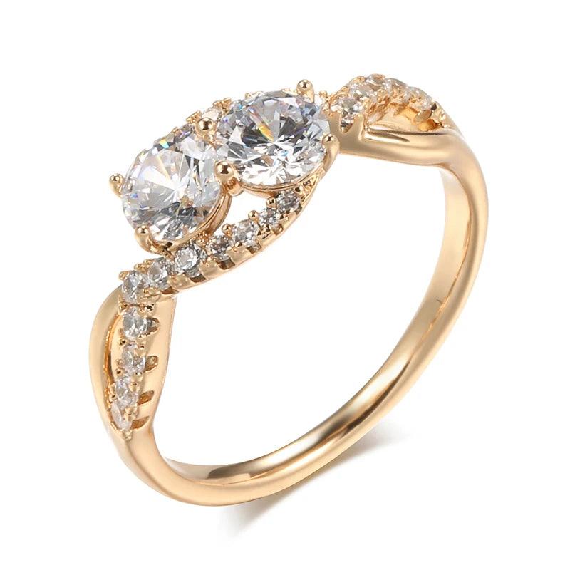 Superb Rolled 14K Rose Gold Micro-wax Inlay AAA Zircon Diamonds Ring High Quality Fine Jewellery