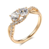 Superb Rolled 14K Rose Gold Micro-wax Inlay AAA Zircon Diamonds Ring High Quality Fine Jewellery