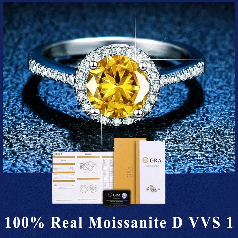 Awesome 100% Real Moissanite Ring  D Colour VVS1 Adjustable Size S925 Silver GRA Certificate Wedding Rings for Women
