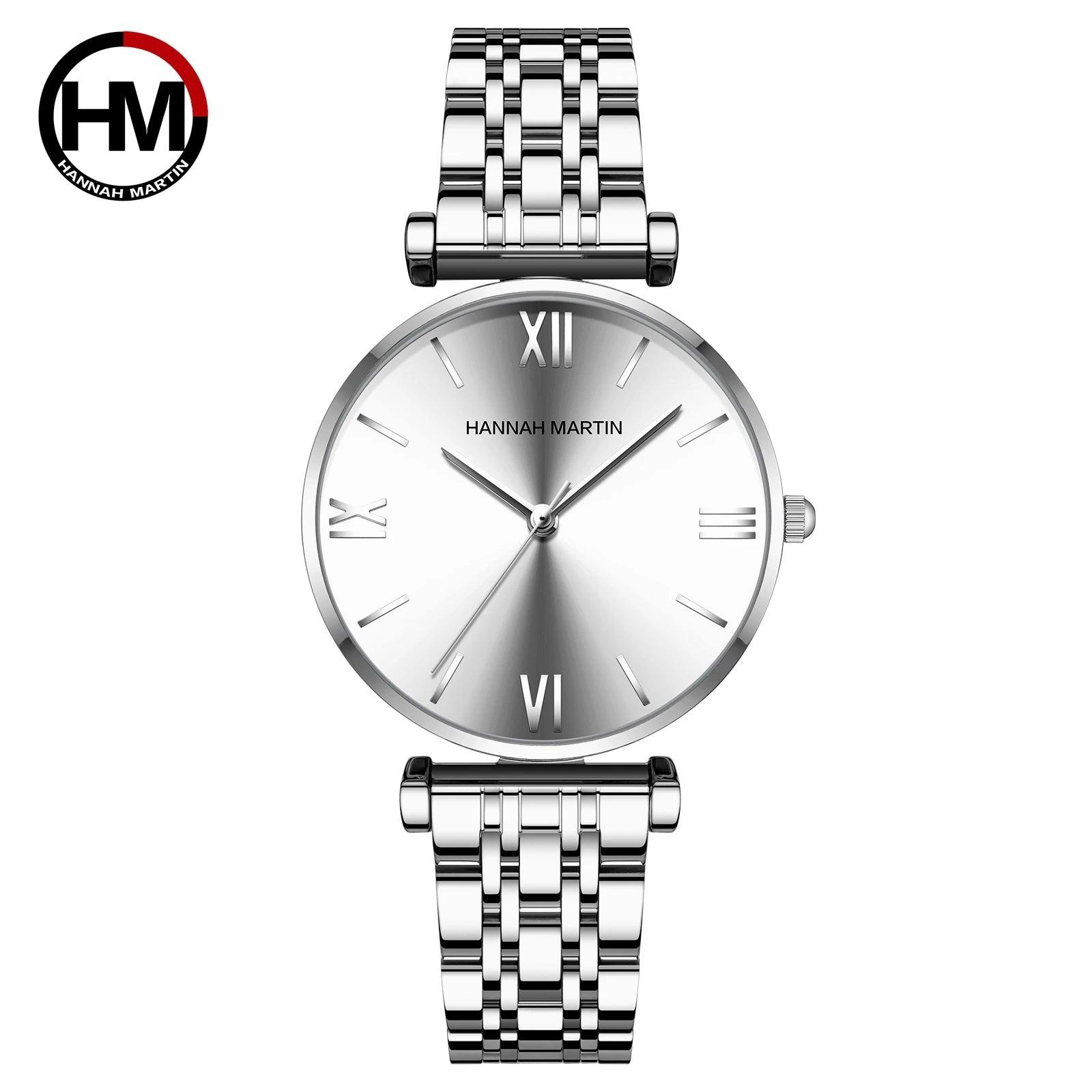 New Elegant Leisure Watch Top Brand Japanese Movement Stainless Steel Fashion Roman Scale Women's Quartz Watches