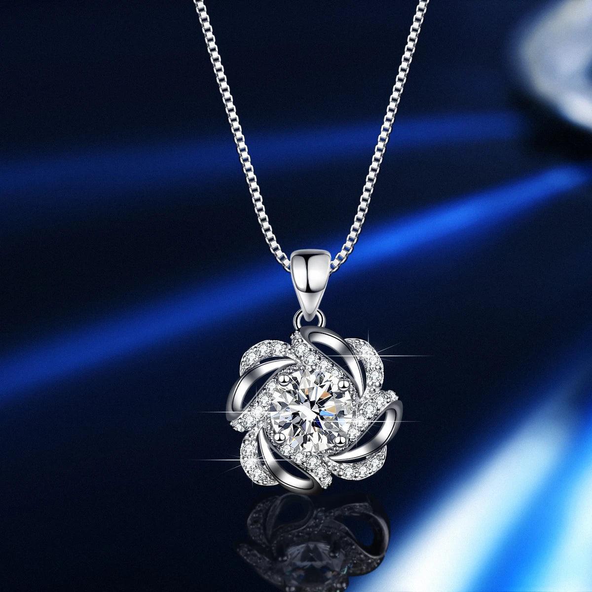 Sparkling Gra Certified Three-piece 1.0 Carat Moissanite Diamonds ring pendant necklace earrings Fine Jewellery Set - The Jewellery Supermarket