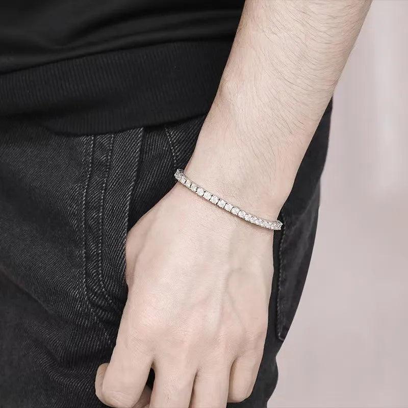 Sparkling 0.1ct 3mm D VVS1 Moissanite Diamonds Bracelet with GRA -  Sterling Silver Wedding Party Fine Jewellery - The Jewellery Supermarket