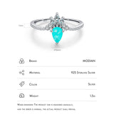 Fashion Silver Crown Paraiba Tourmaline and AAAA Simulated Diamonds Ring - Luxury Fine Jewellery - The Jewellery Supermarket