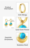Stainless Steel Geometric White Shell Heart Round Square Shape Bee Moon Crown Hoop Earrings For Women, Girls - The Jewellery Supermarket