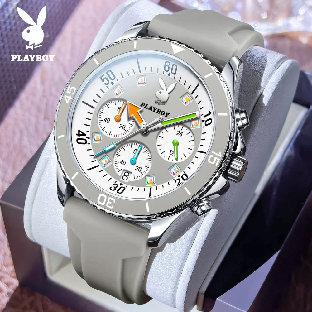 Stunning Top Brand Fashion Trend Elegant Original Silicone Strap Waterproof  Multifunction Quartz Wrist Watches