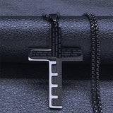 Cross Christian Church Prayer Necklace - Stainless Steel Gold Colour Bible Amulet Necklaces Jewellery - The Jewellery Supermarket