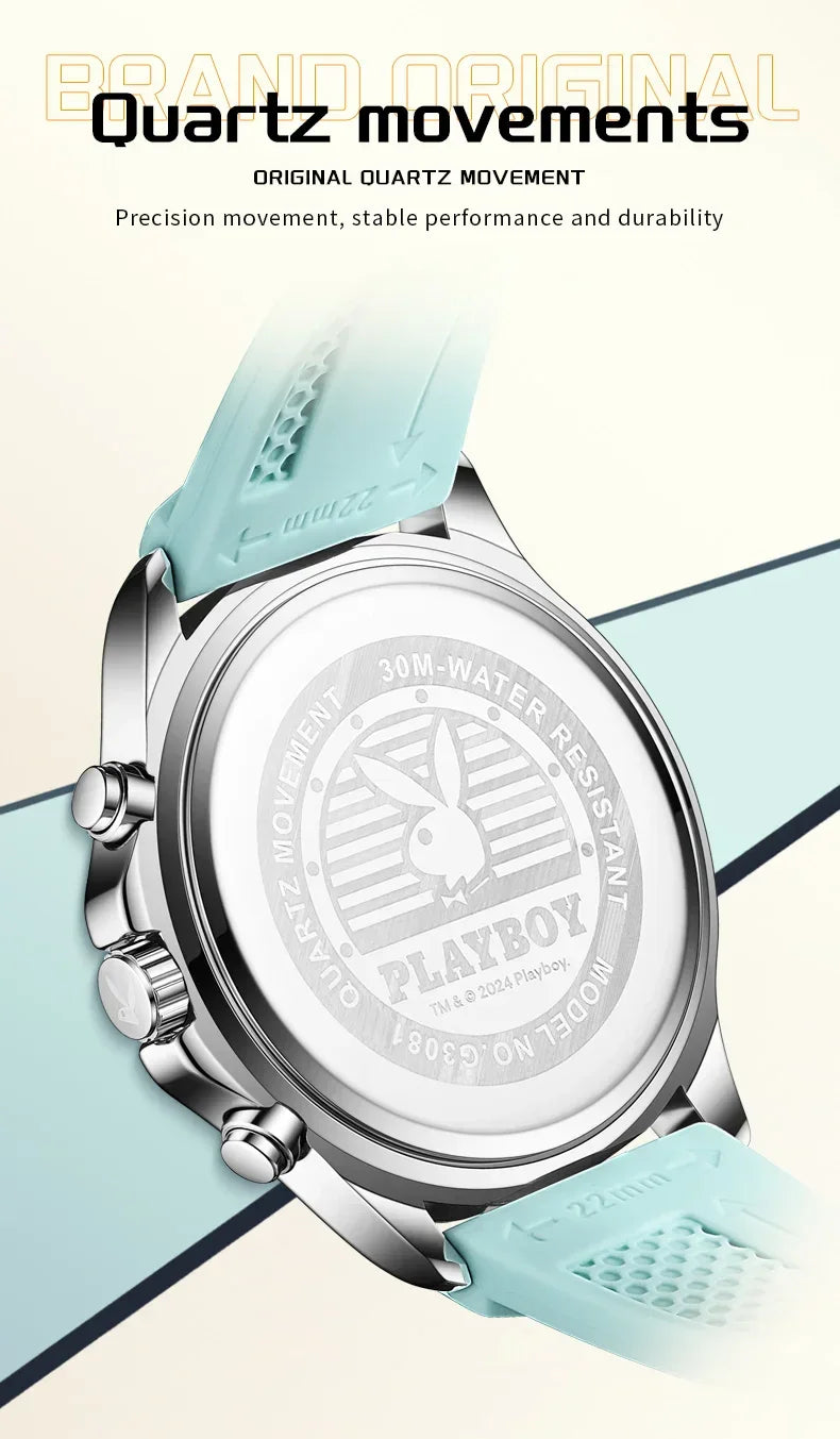 Stunning Top Brand Fashion Trend Elegant Original Silicone Strap Waterproof  Multifunction Quartz Wrist Watches