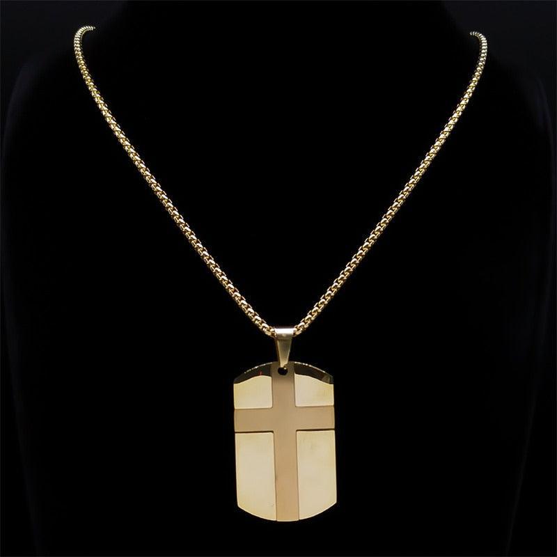 Christian Jesus Cross Necklace - Stainless Steel Fear Not for I Am with You Bible Verse Encourage Jewellery - The Jewellery Supermarket