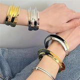 New Geometric Irregular Metal Fashion Personality Design Open Bracelets for Women - Retro Jewellery