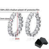 18KGP Total 2.6CT Full Moissanite Diamonds Hoop Earring for Women - Sparkling Silver Earrings for All Occasions - The Jewellery Supermarket