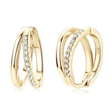 Striking Genuine ♥︎ High Quality Moissanite Diamonds ♥︎ Double Hoop Earrings for Women - Fine Jewellery - The Jewellery Supermarket