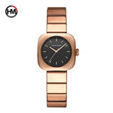 Elegant Minimalist Rose Gold Plated Elliptic Women's Watches,  Square Japanese Movement Casual Fashion Wristwatches