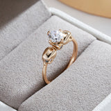Simple Punk Skull Filled 14K Rose Gold AAA Zircon Diamond Ring for Women - Party Trend Daily Jewellery