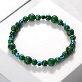 Blue Evil Eye Beaded Charm Bracelets - Natural Cat Eye Stone Opal Adjustable Lucky Yoga Jewellery - The Jewellery Supermarket