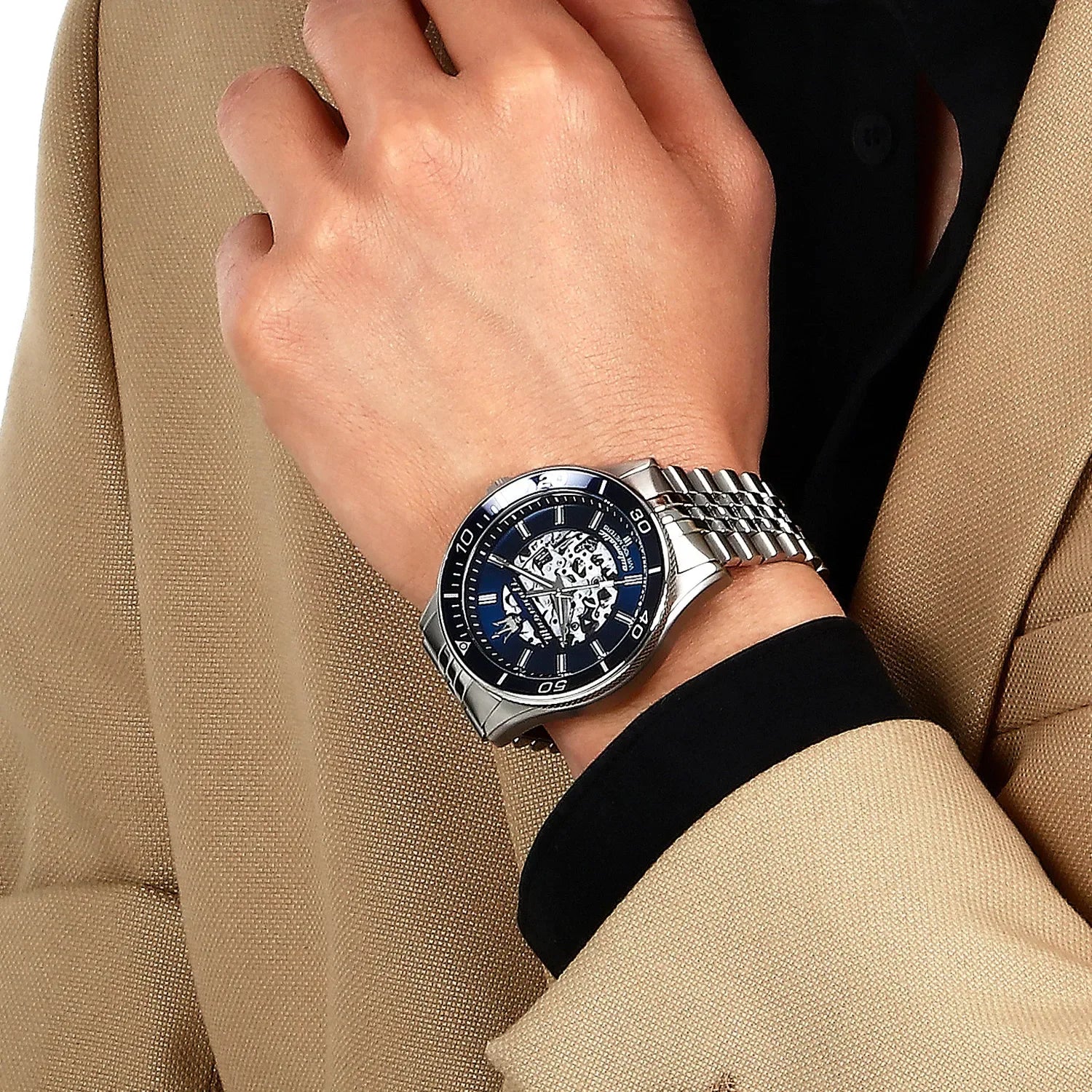 Maserati Sports Watch Men's Hollow Automatic Mechanical Fashion Perspective of European and American Watches