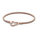 Exquisite Charm Bracelet Sterling Silver Classic Heart-Shaped T-shaped Design Bracelet -  Original Charm Jewellery - The Jewellery Supermarket