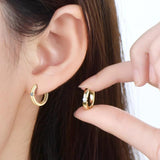 New Design 14KGP Moissanite Diamonds Hoop Earrings 2.0mm VVS1 Fine Jewellery - Silver Earrings for Women Men - The Jewellery Supermarket