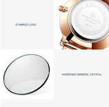Elegant Luxury Women Watch Quartz Movement Shell Dial Rhinestone Stainless Steel Fashion Waterproof Wristwatches