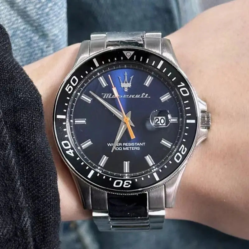 High Quality Maserati Waterproof Men's Business High-grade Green Water European and American Dial Quartz Watch