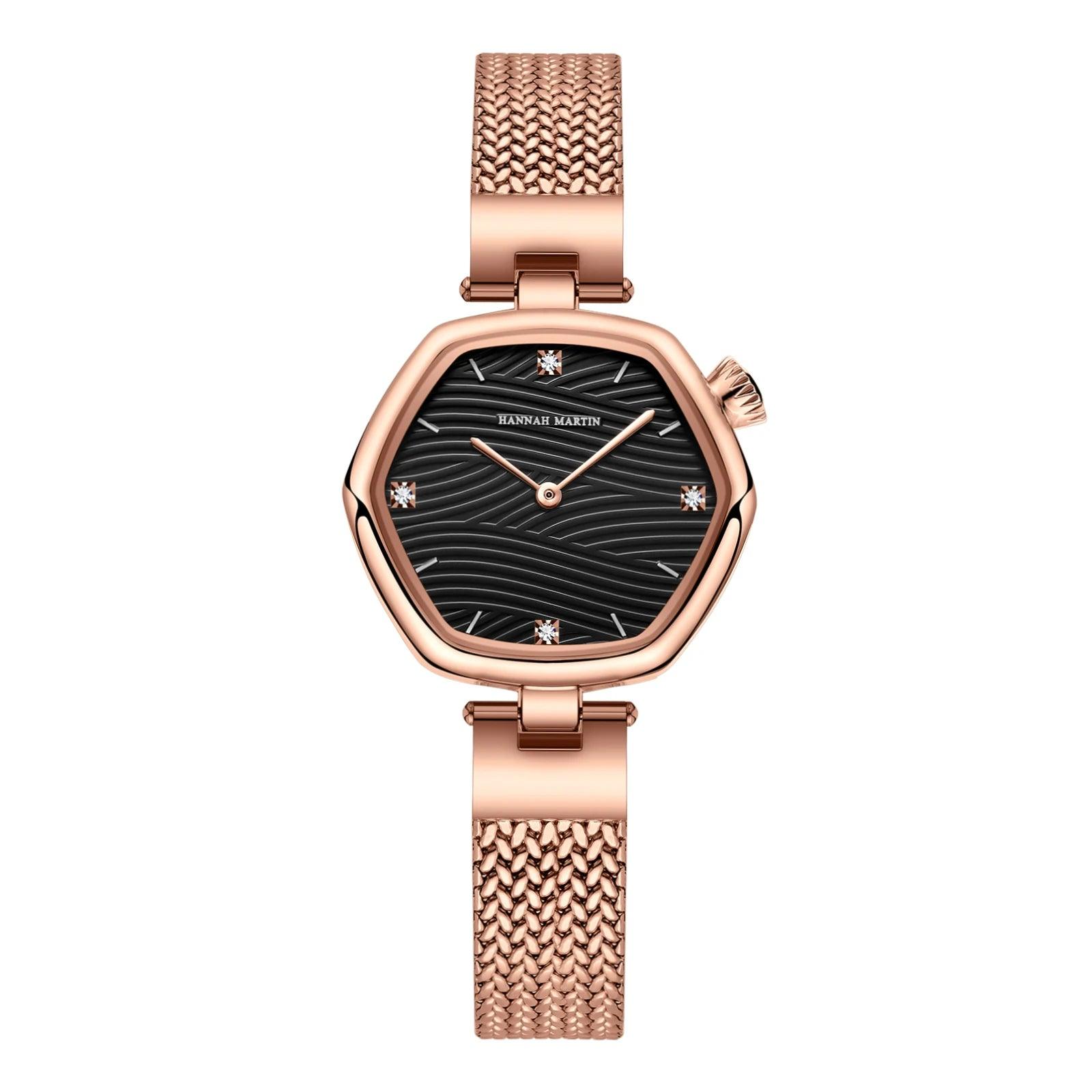 Luxury Elegant Brand Original Quartz Ladie's Watch Fashion Geometric Stainless Steel Mesh Belt Sports Watches