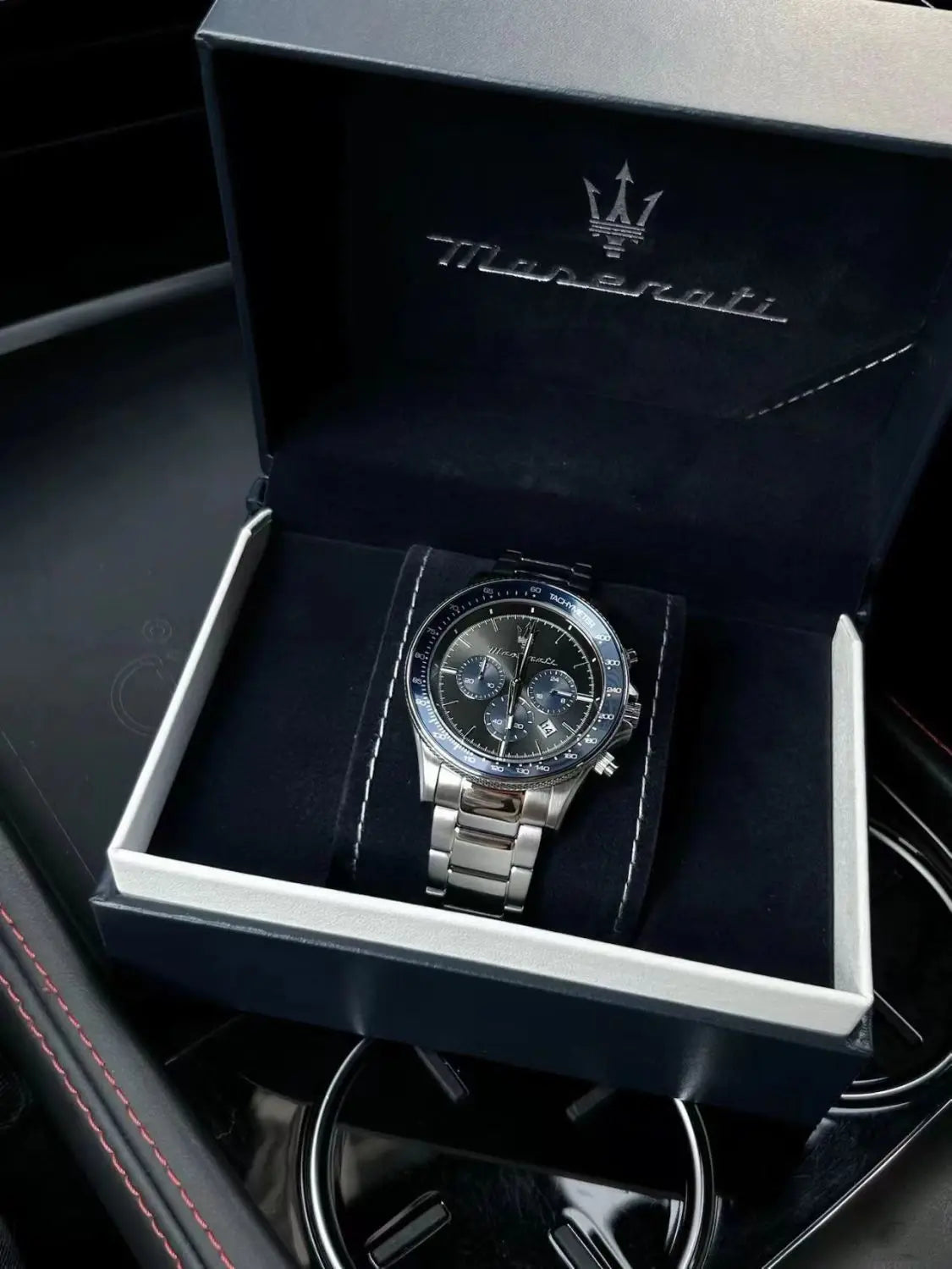 Original Luxury Maserati Men's Watch SFIDA Challenge Series Luxury Business Trendy Black Gold Steel Belt Watch