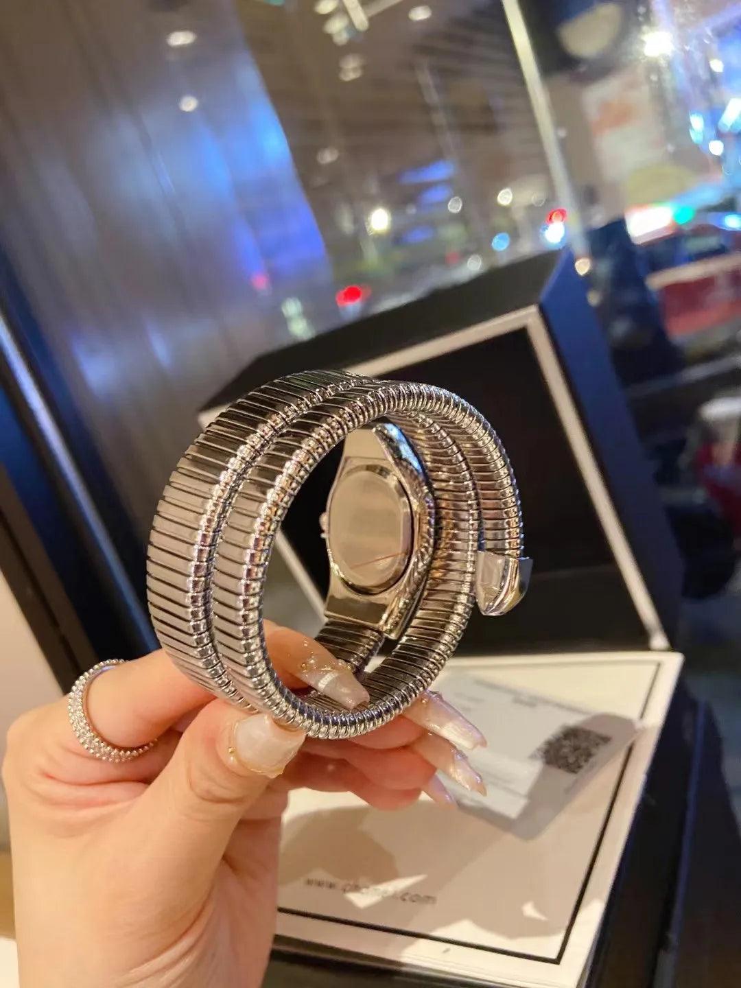 Cavalli Brand Fashion Snake Head Casual High-end Steel Quartz Zircon Diamonds Snake Shape Ladies Watches