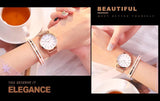 New Gold Colour Design Dial Quartz Movement Ladies Wristwatches Stainless Steel Mesh Ultra thin Waterproof Watches