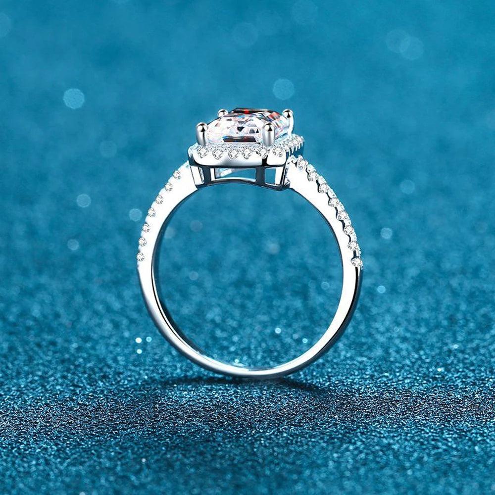 925 Sterling Silver 0.5-3ct VVS1 D Colour Moissanite GRA Certified Diamonds Wedding Engagement Rings, Fine Jewellery