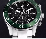 Maserati Original Green Water Ghost Trend Sports Watch Europe and America Style Authentic Quartz Wristwatch