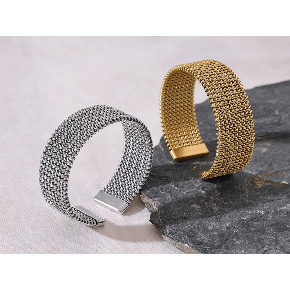 New Waterproof Stainless Steel Metal Wide Open Bracelet Bangle for Women High Quality Statement Daily Jewellery - The Jewellery Supermarket