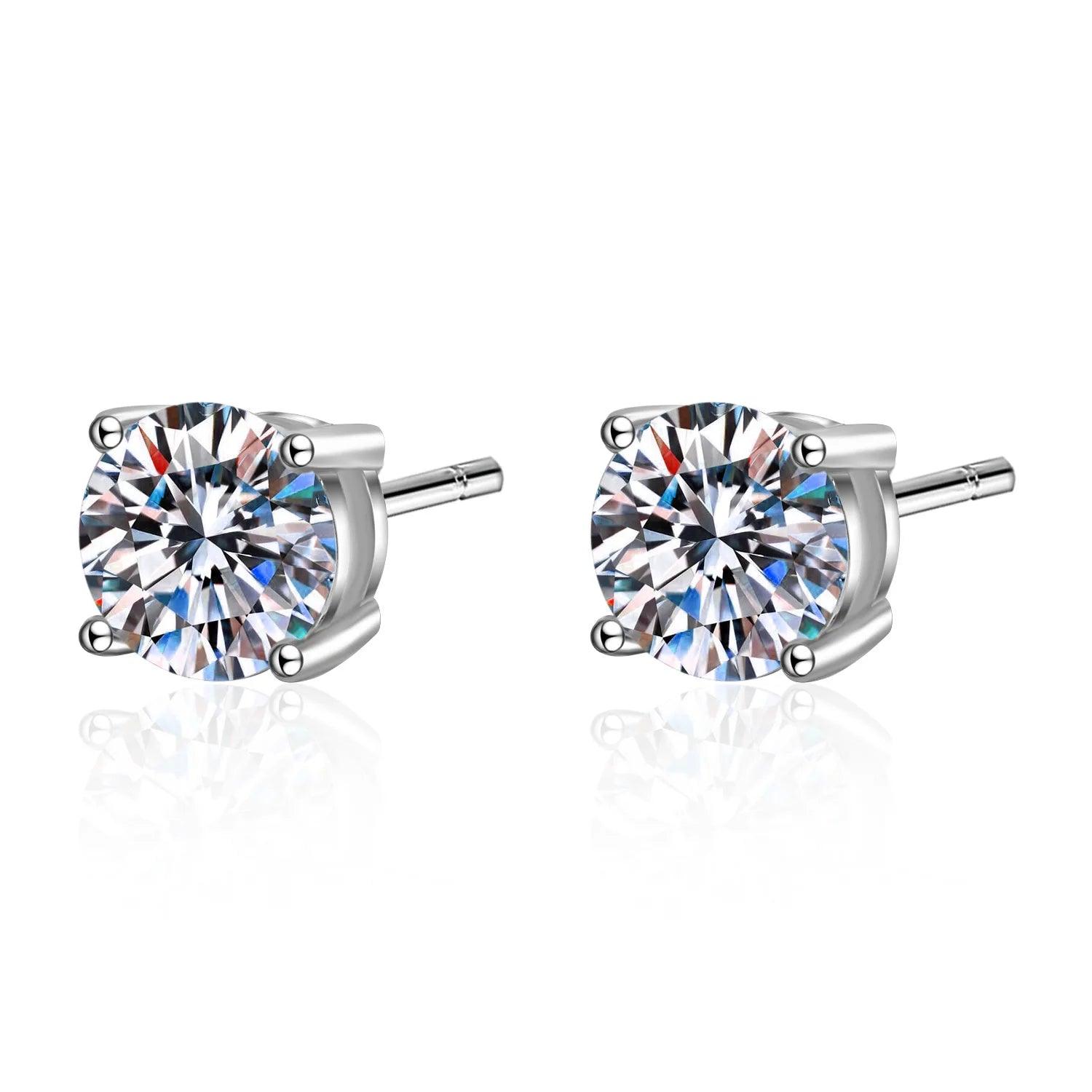 Amazing D Colour VVS1 2.0ct Moissanite Diamonds Earrings for Women - 925 Sterling Silver Fine Jewellery - The Jewellery Supermarket