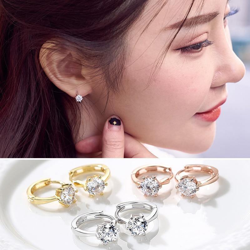 Alluring AAA+Cubic Zirconia Rose Gold Stud Earrings - Best Online Prices by Jewellery Supermarket - The Jewellery Supermarket