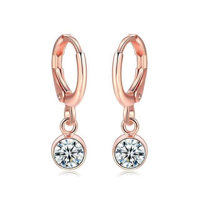 Alluring AAA+Cubic Zirconia Rose Gold Stud Earrings - Best Online Prices by Jewellery Supermarket - The Jewellery Supermarket