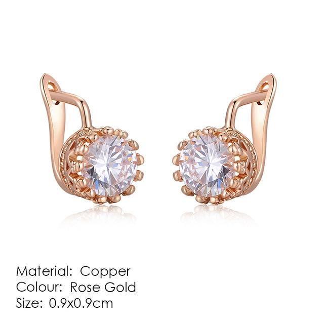 Alluring AAA+Cubic Zirconia Rose Gold Stud Earrings - Best Online Prices by Jewellery Supermarket - The Jewellery Supermarket
