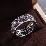Alternate New Design Hollow Out Big Small Blue White AAA Zircon Crystals Fashion Ring - The Jewellery Supermarket
