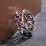 Alternate New Design Hollow Out Big Small Blue White AAA Zircon Crystals Fashion Ring - The Jewellery Supermarket
