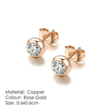 Appealing AAA+ Cubic Zirconia Stud Earring Selection Rose Gold  Silver Color - Best Online Prices by Jewellery Supermarket