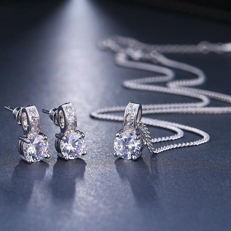 Appealing Bridal Jewelry Set With AAA Zircon Earrings Pendant Necklace - Best Online Prices by Jewellery Supermarket - The Jewellery Supermarket