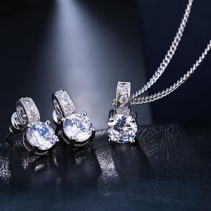 Appealing Bridal Jewelry Set With AAA Zircon Earrings Pendant Necklace - Best Online Prices by Jewellery Supermarket - The Jewellery Supermarket