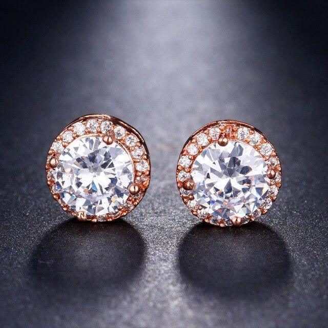 Attractive AAA CZ Stone Stud Earrings Round Shape 4 colours - Best Online Prices by Jewellery Supermarket - The Jewellery Supermarket