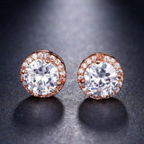 Attractive AAA CZ Stone Stud Earrings Round Shape 4 colours - Best Online Prices by Jewellery Supermarket - The Jewellery Supermarket