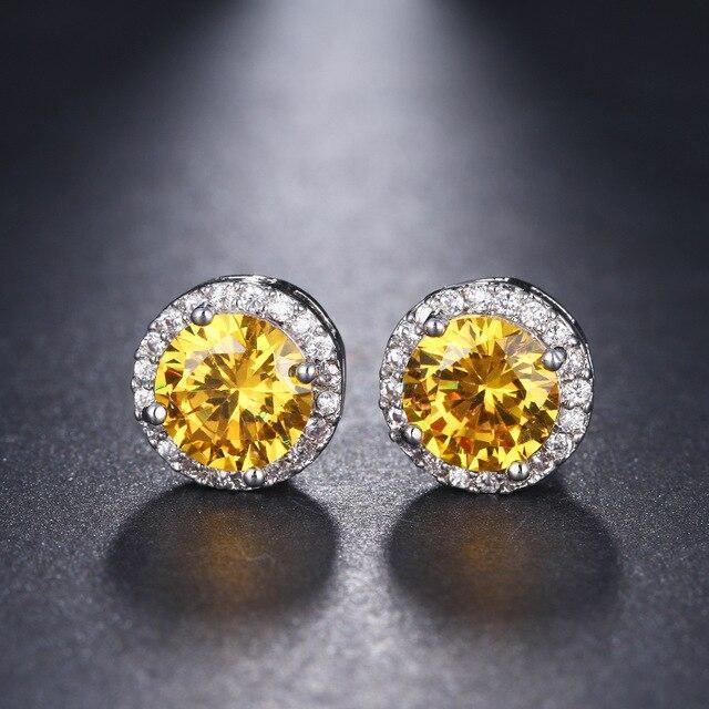 Attractive AAA CZ Stone Stud Earrings Round Shape 4 colours - Best Online Prices by Jewellery Supermarket - The Jewellery Supermarket