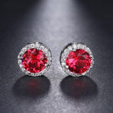 Attractive AAA CZ Stone Stud Earrings Round Shape 4 colours - Best Online Prices by Jewellery Supermarket - The Jewellery Supermarket